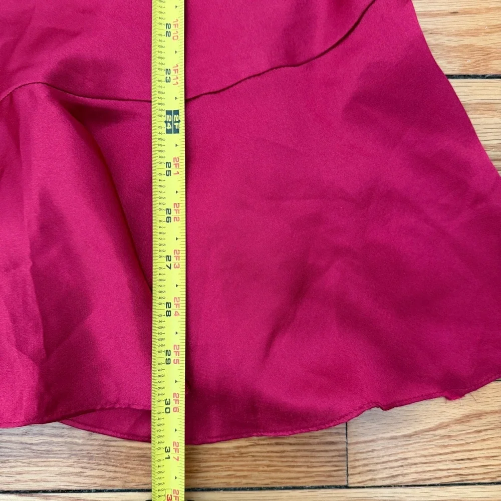 Vntg Intimate Affair Red Satin Lace Trim Nightgown‎ Slip Dress L: Boho, 90's